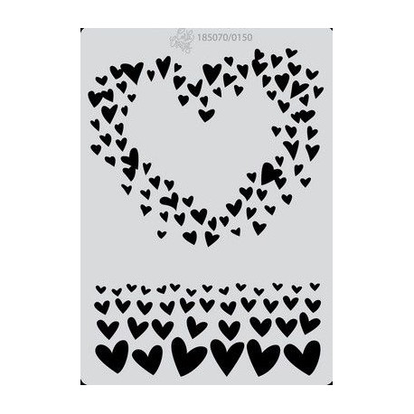 Mask Stencil Just Married - Hearts A6