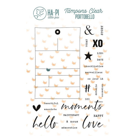 HA-PI Little Fox Grande Etiquette Clear Stamp