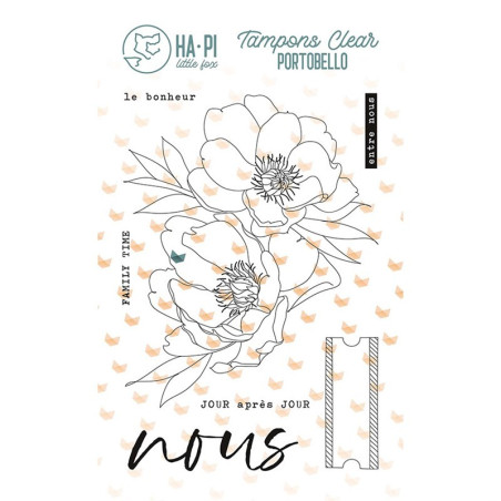 HA-PI Little Fox Grandes Pivoines Clear Stamp