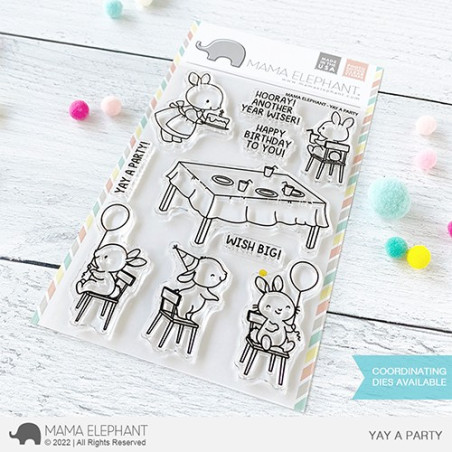 Mama Elephant YAY A PARTY Clear Stamp