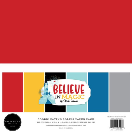 Carta Bella Believe In Magic Coordinating Solids Paper Pack 30x30cm