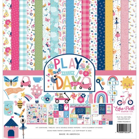 Echo Park Play All Day Girl Collection Kit 30x30cm