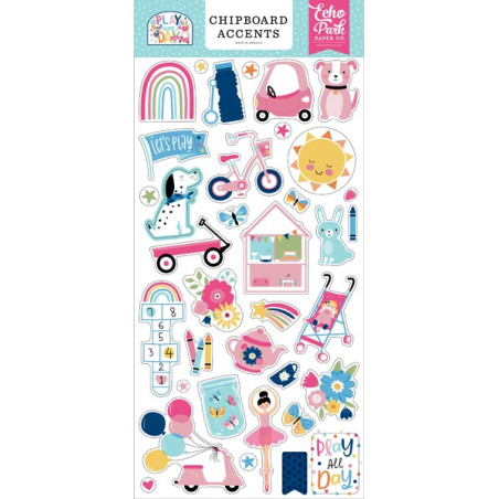 Echo Park Play All Day Girl Chipboard Accents