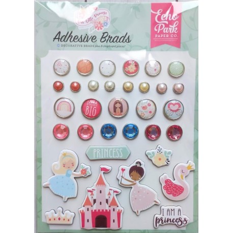 Echo Park Our Little Princess Adhesive Brads 25pz+8 Chipboard