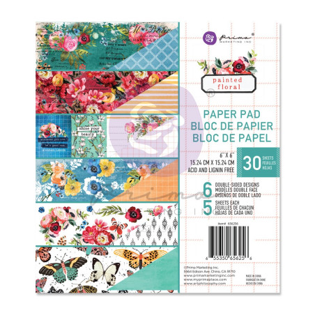 Prima Marketing Painted Floral Paper Pad 15x15cm
