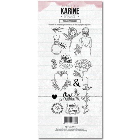 Les Ateliers de Karine Romance Oui Au Bonheur Clear Stamp