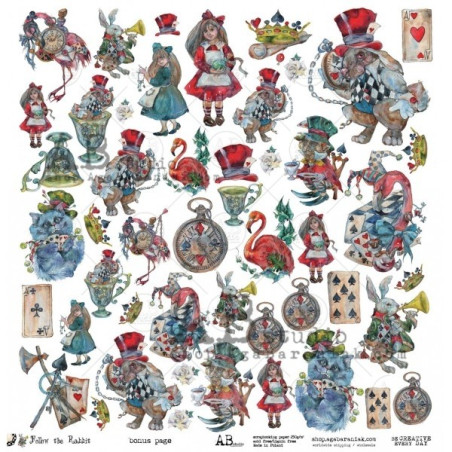 ABstudio Die-cuts Ephemera Follow the Rabbit 50pz