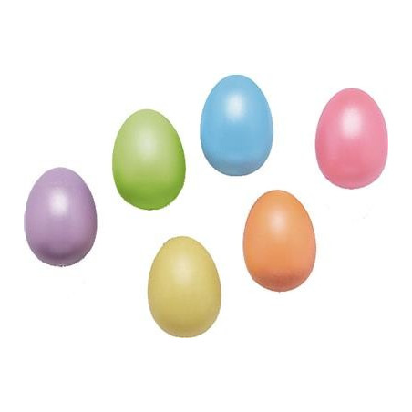 10 Uova di Plastica da 6 cm Colori Pastello