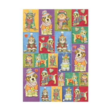 Carta Classica Decoupage happy dog