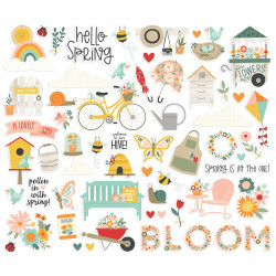 Simple Stories Full Bloom Bits & Pieces 61pz