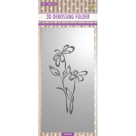 Nellie's Choice 3D Embossing Folder Slimline Flower