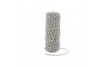 Tonic Studios Striped Bakers Twine 2mmx25m Pewter Grey