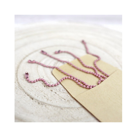 6 Catenelle Rosa/Malva opaco con connettori 10cm
