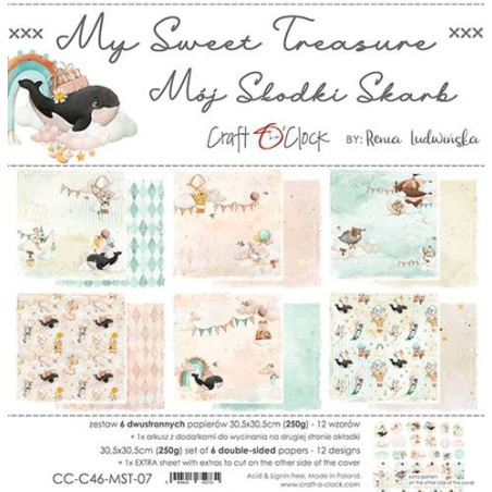 Paper Collection Set Craft o' Clock My Sweet Treasure 30x30cm 6fg