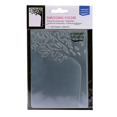 Vaessen Creative Embossing Folder Leafy Tree Trunk
