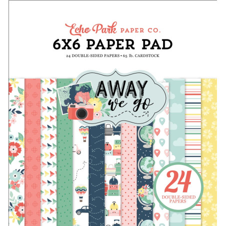 Echo Park Away We Go Paper Pad 15x15cm