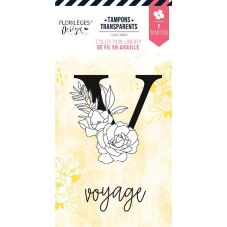 Florileges Clear Stamp Lettre V Fleurie