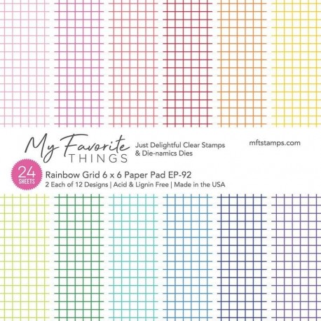 My Favorite Things Rainbow Grid Paper Pad 15x15cm