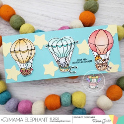 Mama Elephant HOT AIR BALLOON Clear Stamp
