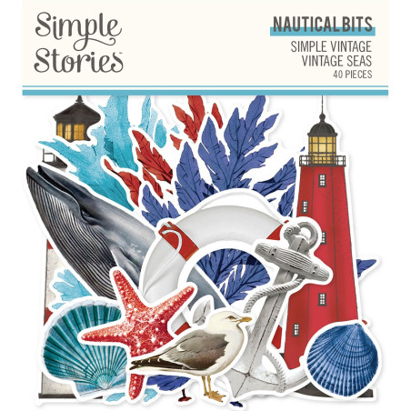 Simple Stories Simple Vintage Vintage Seas Nautical Bits & Pieces 40pz