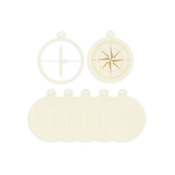 Piatek13 Light Chipboard Embellishments ALBUM BASE COMPASS 10