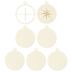 Piatek13 Light Chipboard Embellishments ALBUM BASE COMPASS 10