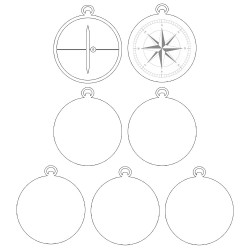 Piatek13 Light Chipboard Embellishments ALBUM BASE COMPASS 10
