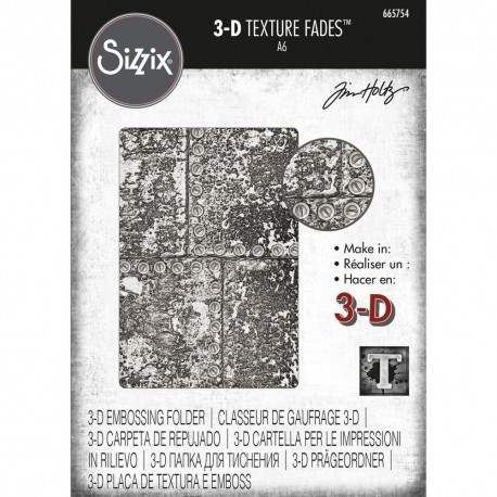 3-D Texture Fades Embossing Folder – Industrious by Tim Holtz 665754