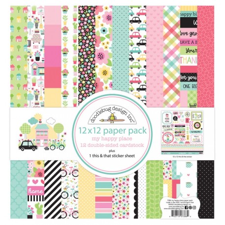 Doodlebug Design My Happy Place Paper Pack 30x30cm