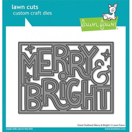 LAWN FAWN Giant Outlined Merry & Bright Dies