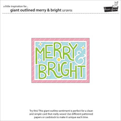 LAWN FAWN Giant Outlined Merry & Bright Dies