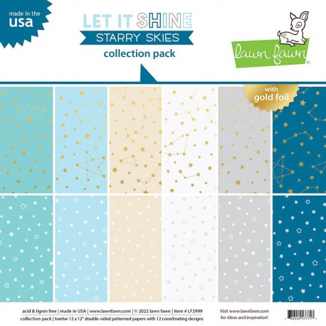 LAWN FAWN Let It Shine Starry Skies Collection Pack 30x30m