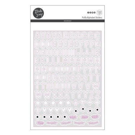 Modascrap PUFFY ALPHABET STICKER WHITE 122pz