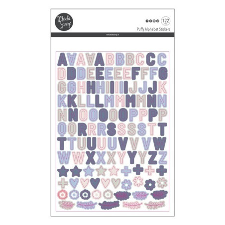 Modascrap PUFFY ALPHABET STICKER WINTER TIME 122pz