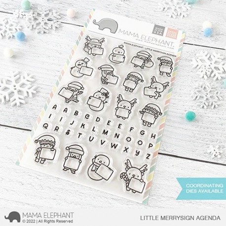 Mama Elephant LITTLE MERRYSIGN AGENDA Clear Stamp