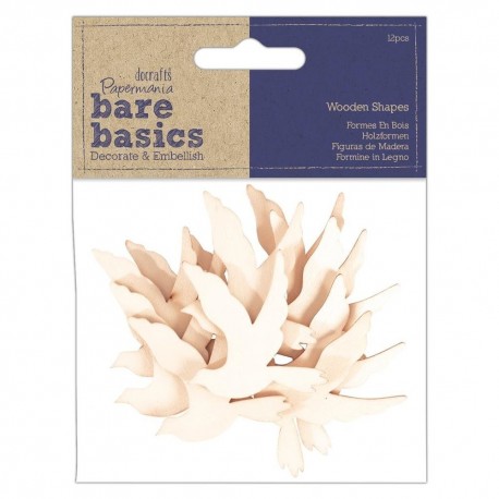 Papermania Wooden Shapes Doves 12pz