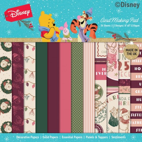Disney Card Making Pad Christmas Winnie The Pooh 20x20cm
