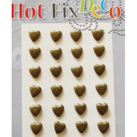 Hot-Fix Deco Metal Studs Bronze Hearts