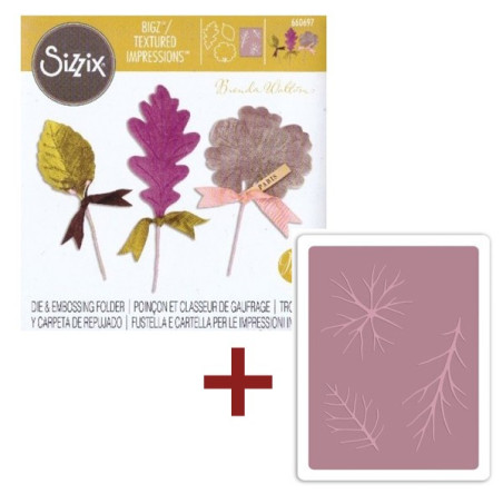 Bigz Die + Textured Impressions - Millinery Leaves 660697