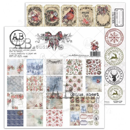 ABstudio Holiday Cheer Scrapbooking Paper Set 30x30cm