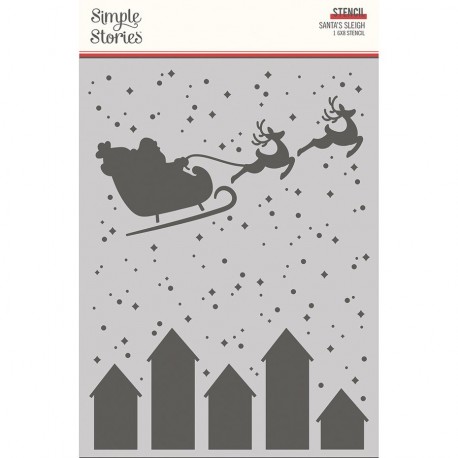 Simple Stories Hearth & Holiday Stencil Santa's Sleigh