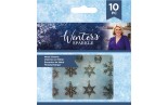 Crafter's Companion Winter's Sparkle Snowflake Metal Charms 10pz