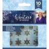 Crafter's Companion Winter's Sparkle Snowflake Metal Charms 10pz