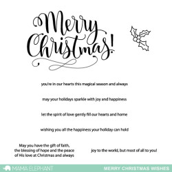 Mama Elephant MERRY CHRISTMAS WISHES CUTS