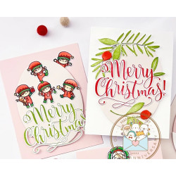 Mama Elephant MERRY CHRISTMAS WISHES CUTS