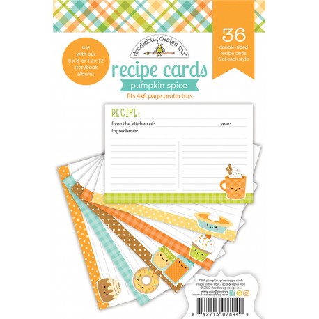 Doodlebug Design Pumpkin Spice Recipe Cards