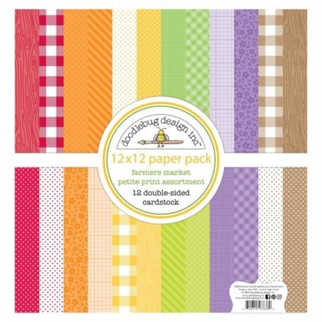 Doodlebug Design Farmers Market Petite Print Paper Pack 30x30cm