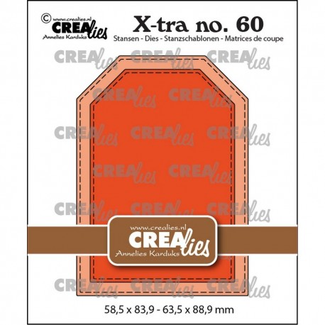 Crealies Xtra no. 60 ATC Tag with Stitchlines