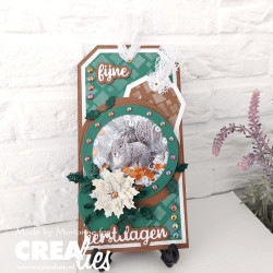 Crealies Cardzz Dies no. 194 Slimline Tags with Stitchline