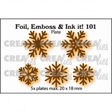 Crealies Foil, Emboss & Ink it Plates no. 101 Snowflakes 5x